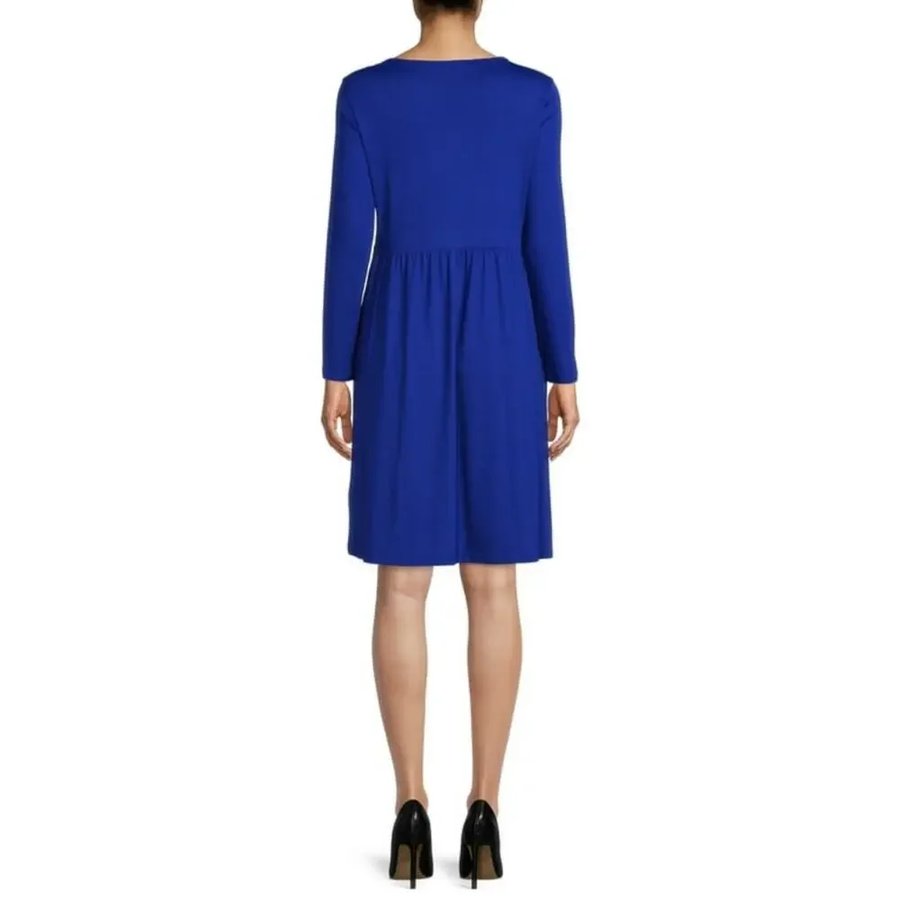 [B5] Nine.Eight Women's Button-Down Skater Blue Dress, Size Medium - Picture 2 of 4